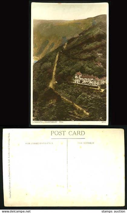 Devon Old Coloured Postcard - LYNMOUTH Countisbury Hill