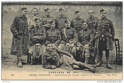 guerre 1914-18 -ref L278- armee anglaise -british army - higlanders -carte bon etat -postcard in good conditiion -