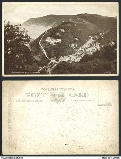 Lynmouth Countisbury Hill Panorama Houses Devon Old Postcard