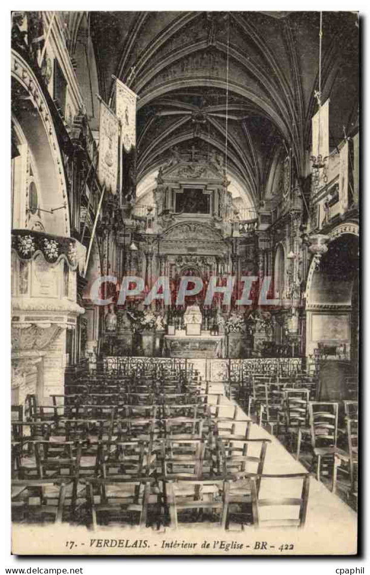 Verdelais CPA Interieur de l'eglise