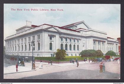 Postcard, United States, New York City NY, The New York Public Library