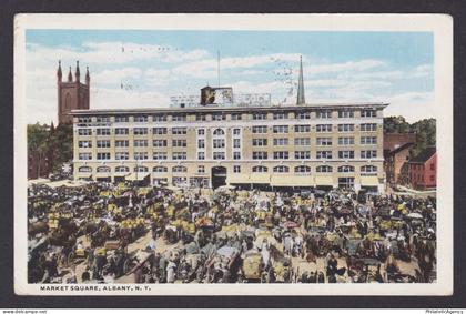 Postcard, United States, Albany NY, Market Square