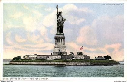 CPA New York City USA, Freiheitsstatue, Hafen