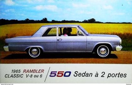 ► AM  RAMBLER 550 Classic Coupe 1965  - Automobile Publicity   (Litho in U.S.A.) Roadside