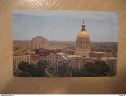 ATLANTA Georgia State Capitol Lumpkin County cancel KNOXVILLE 1962 to Sweden postcard USA