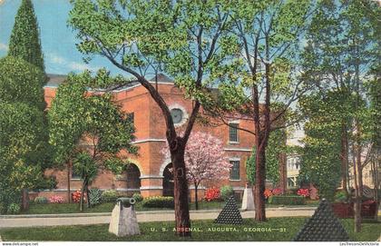 ETATS UNIS - Augusta - US Arsenal - Bâtiment - Jardin - Allée - Bois - CPA