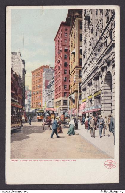 Vintage postcard USA Boston MA Massachusetts Streetcars Trolley Washington St