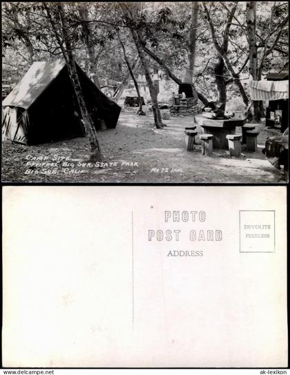 Kalifornien Allgemein BIG SUR STATE PARK CAMP California Fotokarte 1952