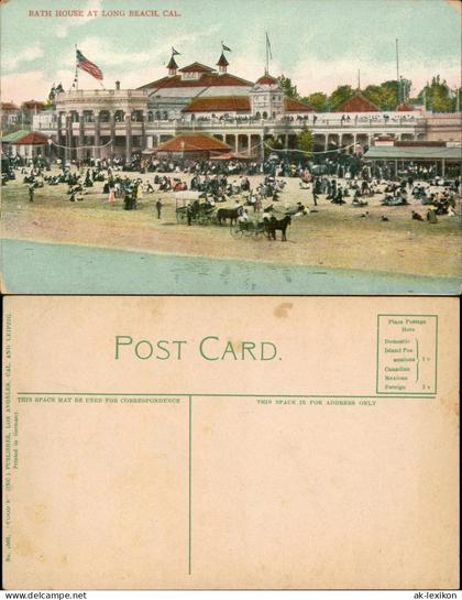 Postcard Long Beach Bath House at Long Beach California 1911