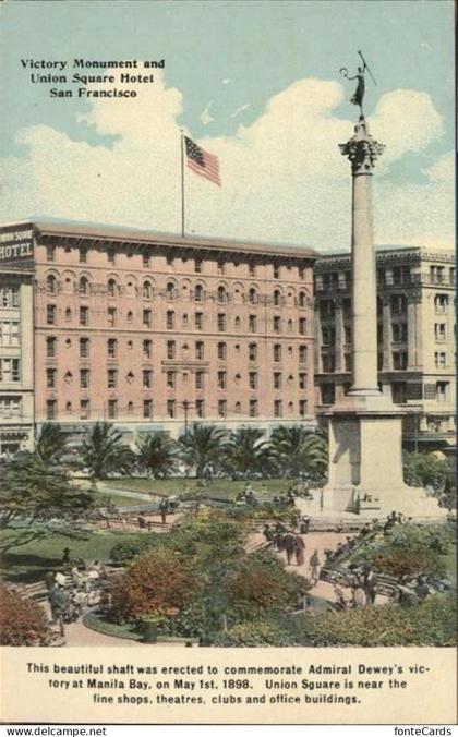 San Francisco California Victory Monument Union Square Hotel