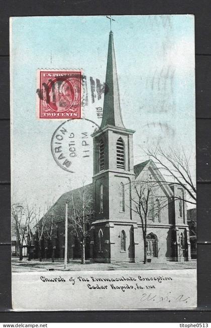 USA. Carte postale ayant circulé. Cedar Rapids/Church.