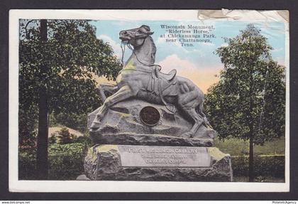 Postcard, United States, Chattanooga TN, Wisconsin Monument,, Chickamanga Park