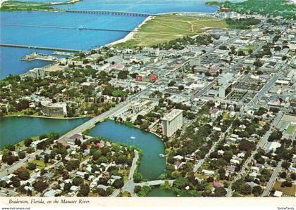 Bradenton Beach Florida USA Aerial view with Manatee River