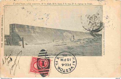 Etats Unis - Galveston - The Galveston Seawall - Texas - CPA - Oblitération ronde de 1904 - Voir Scans Recto-Verso