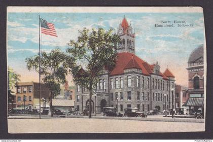 Vintage postcard USA Hammond IN Indiana Court House Architecture Cars