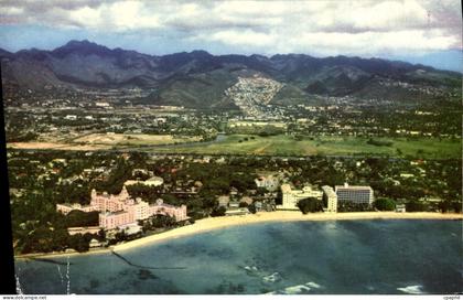 CPM Waikiki Aerial Three Famous Honolulu hotels