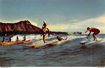 Hawaii - HONOLULU - Surf on Waikiki beach - Publ. Hawaiian Service