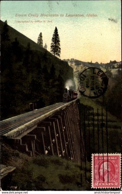 AK Lewiston Idaho USA, Down Craig Mountain, Eisenbahnbrücke