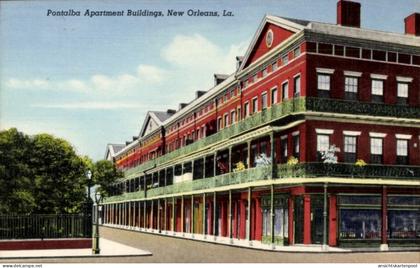 CPA New Orleans Louisiana USA, Pontalba Apartment Buildings, La., Architektur, Eisenbalkone