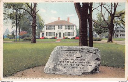 B314 US Line of the Minute Men Lexington Massachusetts vintage postcard
