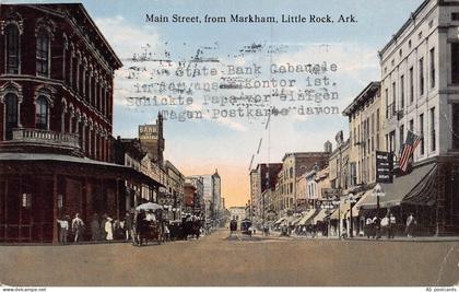 B524 US Main Street from Markham Little Rock Arkansas Bank vintage postcard