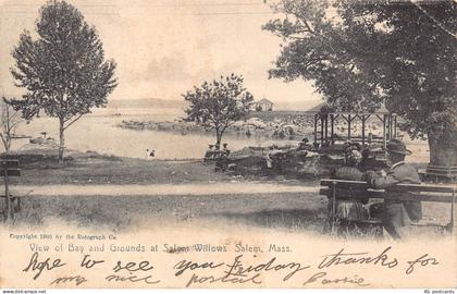 C129 Massachusetts Salem View of Bay and Grounds Salem Willows 1907 postcard