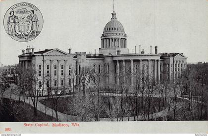 A848 US State Capitol Madison Wisconsin vintage postcard