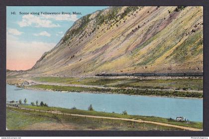 Postcard, United States, Missoula MT, Scene along Yellowstone River