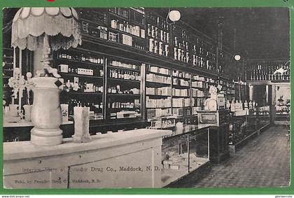 ak8253 - USA - VINTAGE POSTCARD - North Dakota, Maddock  DRUG STORE