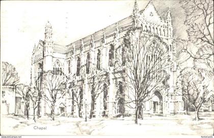 Princeton New Jersey University Chapel Zeichnung