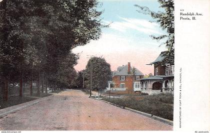US Illinois Randolph Avenue Peoria vintage postcard B960