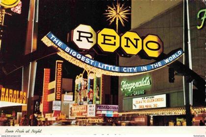 Reno  Nevada USA Reno Arch at night