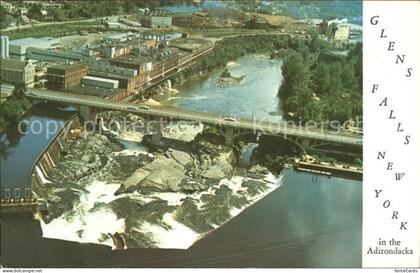 Adirondack Glens Falls of Hudson River aerial view