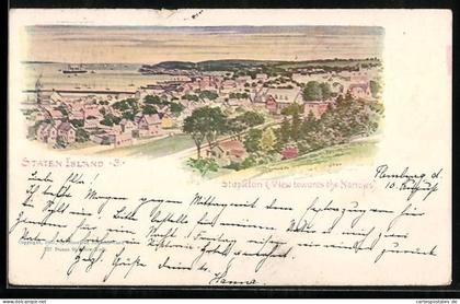 AK Staten Island, NY, Stapleton, View Towards the Narrows