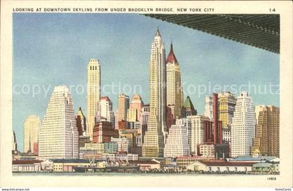 New York City Downtown Skyline as seen from Staten Island Ferry