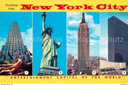 New York City Freiheitsstue Empire State Building UN Building