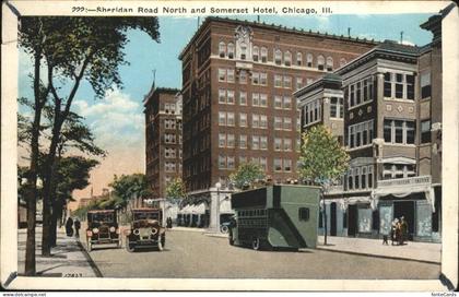 Chicago Illinois Somerset Hotel Sheridan Road Autos Bus