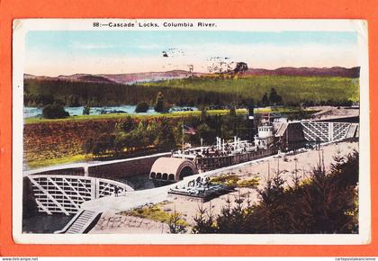 33661 /  COLUMBIA River OR-Oregon Cascade LOCKS Paddle steamer 1924 à Veuve LEGER Le Havre
