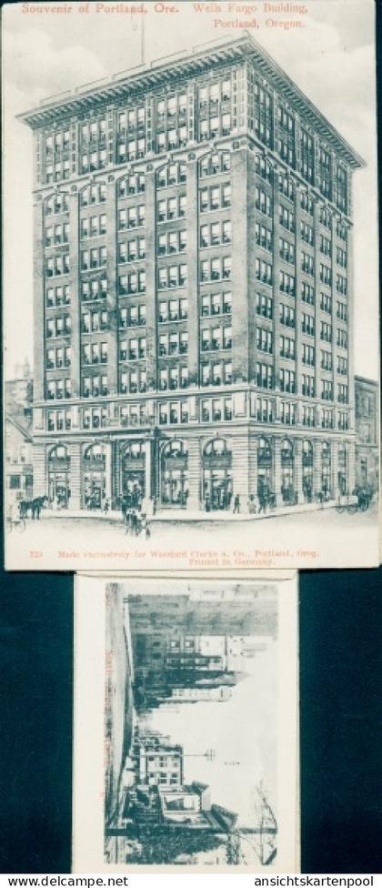 Leporello CPA Portland Oregon USA, Wells-Fargo-Gebäude, Stadtpark, Portland-Hotel