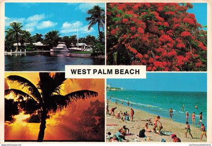 ETATS UNIS - West Palm Beach - Littoral - Bateau - Transport - Palmier - Crépuscule - Plage - Animé - Carte postale