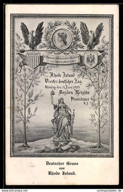 AK Providence, RI, Vieter deutscher Tag 1909, Boyden Heights, Rhode Island
