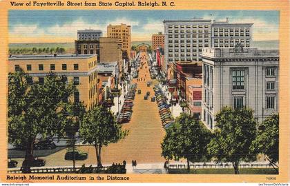 [-20%] ETATS UNIS - North Carolina - Raleigh - View of Fayetteville street from State Capitol - Carte postale ancienne