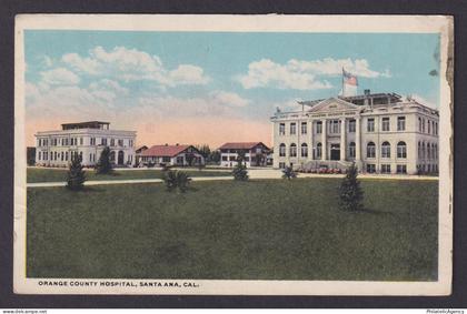 Postcard, United States, Santa Ana CA, Orange County Hospital