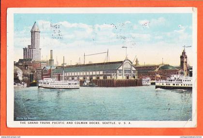 33660 /  SEATTLE WA-Washington Grand Trunk Pacific COLMAN Docks 1923 à Veuve LEGER Le Havre Photo NOWELL JOHNSTON 3001