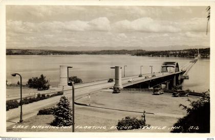 PC US, WA, SEATTLE, LAKE WASHINGTON BRIDGE, REAL PHOTO POSTCARD (b6937)