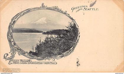 Usa - SEATTLE (WA) Mount Rainier from Lake Washington - PRIVATE MAILING CARD Year 1903 - Publ. Lowman & Handford
