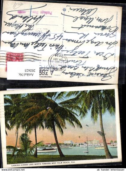 202625,Florida Palm Beach Looking Across Lake Worth Towards West Palm Beach Schiffe Boote