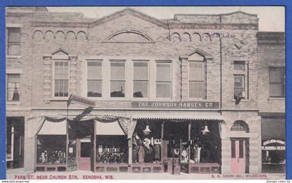 Alte AK USA Park Street near Church Street, Kenosha, Wisconsin, gel. 1910