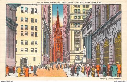 br106194 wall street showing trinity church new york city
