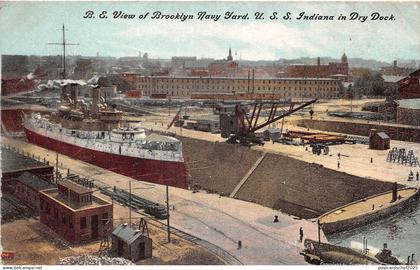 Lot330 view of brooklyn navy yard uss indiana in dry dock ship usa
